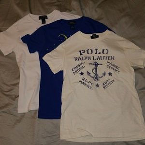 3 Polo Ralph Lauren t-shirts boys size 7.